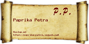 Paprika Petra névjegykártya