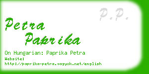 petra paprika business card